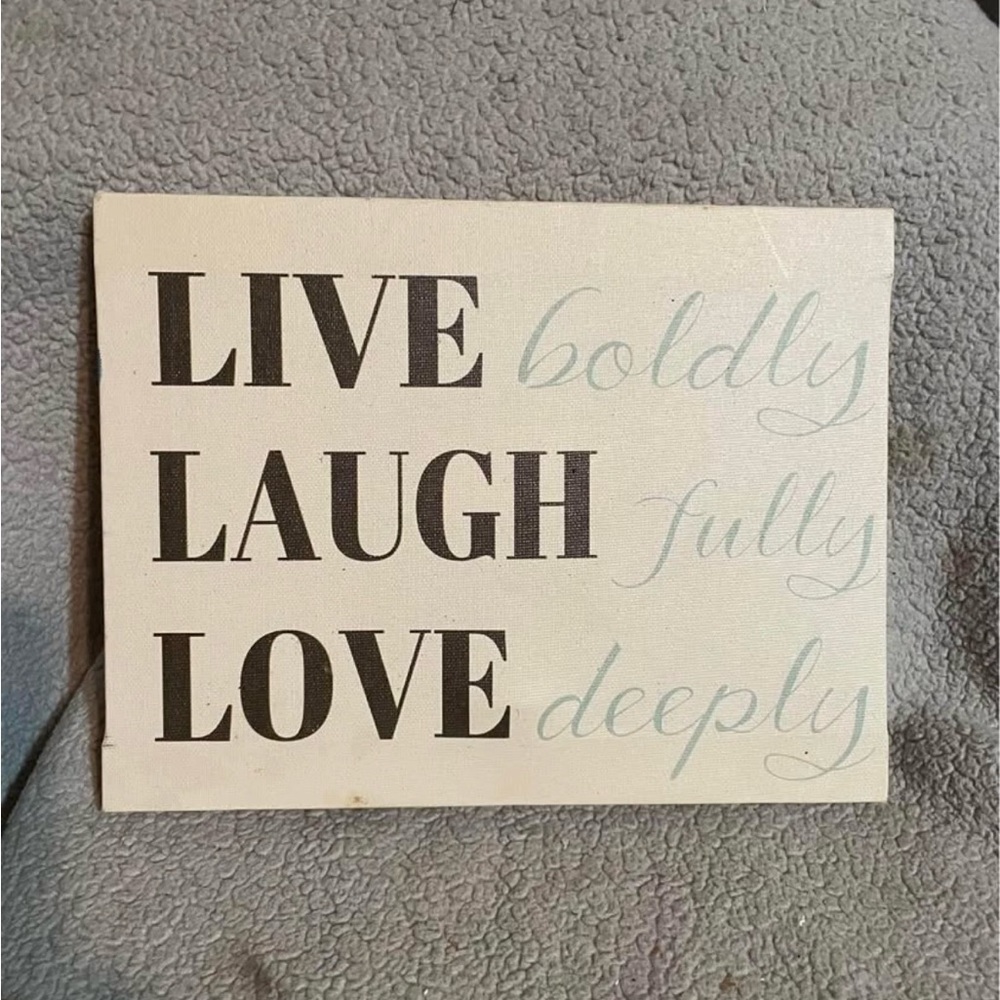 Inspirational Canvas Art - Live Laugh Love - Black and Gray